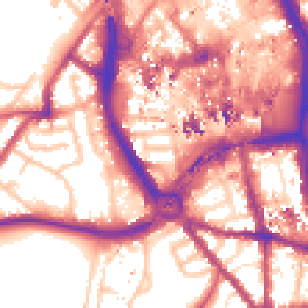 Daytime road noise heatmap for CR0 1SP