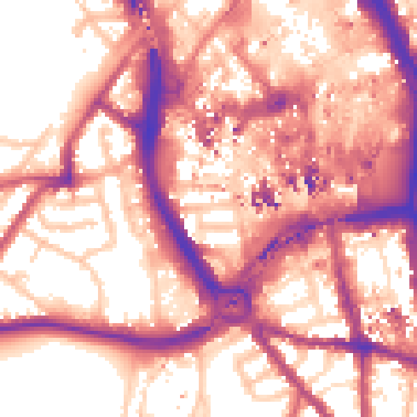 Daytime road noise heatmap for CR0 1SR