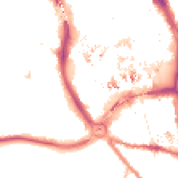Night-time road noise heatmap for CR0 1SR