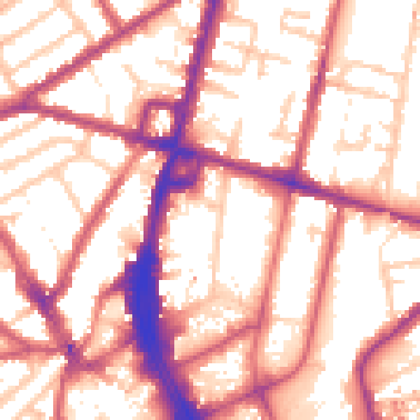 Daytime road noise heatmap for CR0 2AL