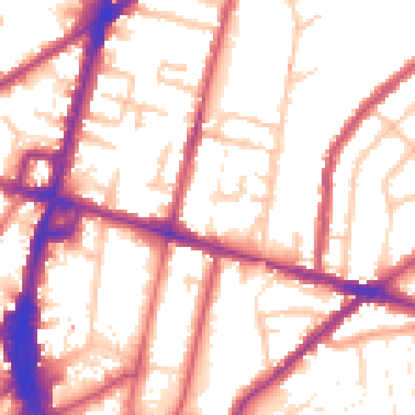 Daytime road noise heatmap for CR0 2BG