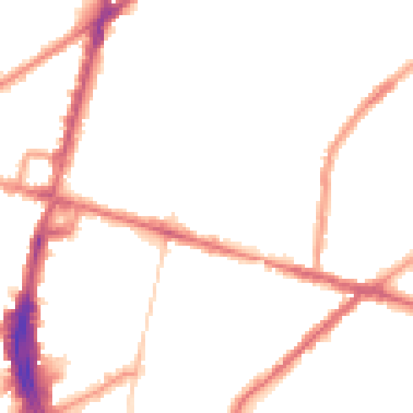 Night-time road noise heatmap for CR0 2BG