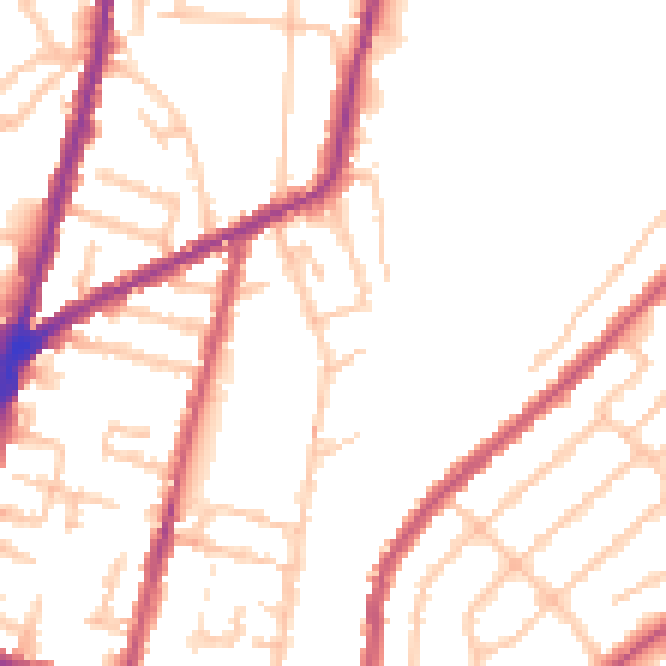 Daytime road noise heatmap for CR0 2DG