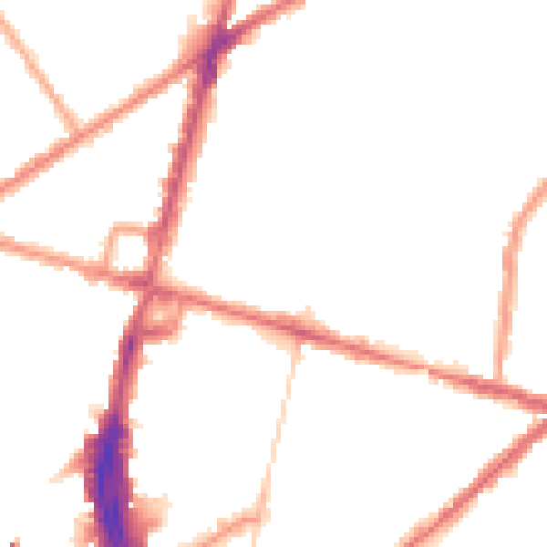 Night-time road noise heatmap for CR0 2EJ