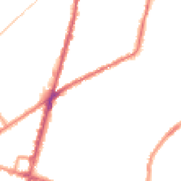 Night-time road noise heatmap for CR0 2ES
