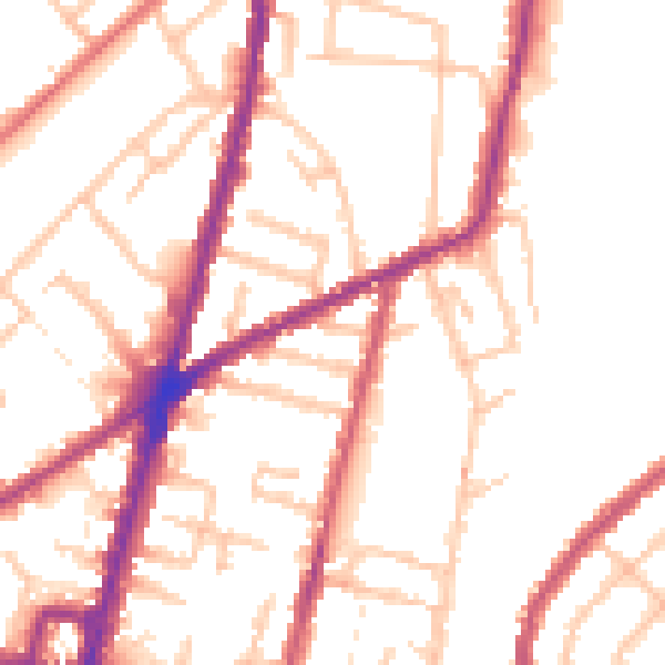 Daytime road noise heatmap for CR0 2HH