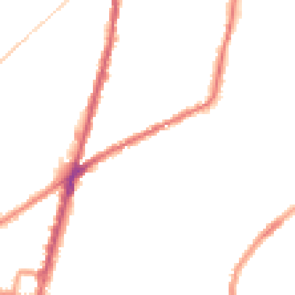 Night-time road noise heatmap for CR0 2HH
