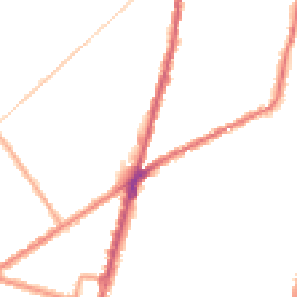 Night-time road noise heatmap for CR0 2LA