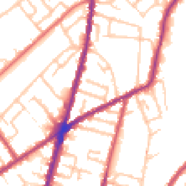 Daytime road noise heatmap for CR0 2LN