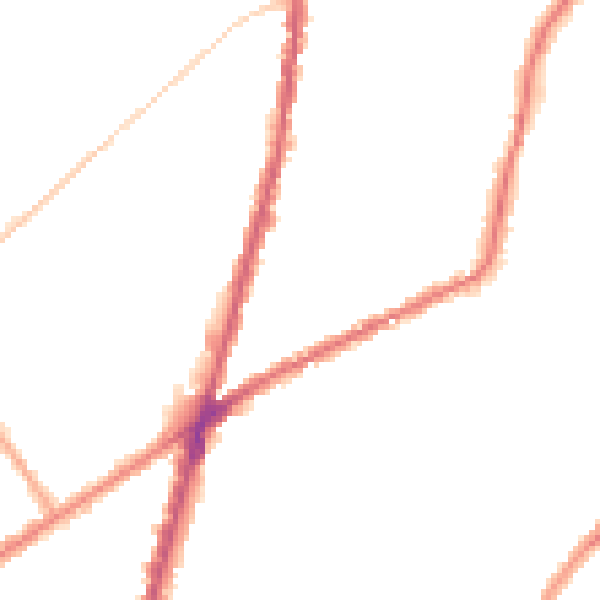Night-time road noise heatmap for CR0 2LN
