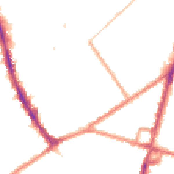 Night-time road noise heatmap for CR0 2PN