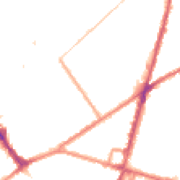 Night-time road noise heatmap for CR0 2QQ