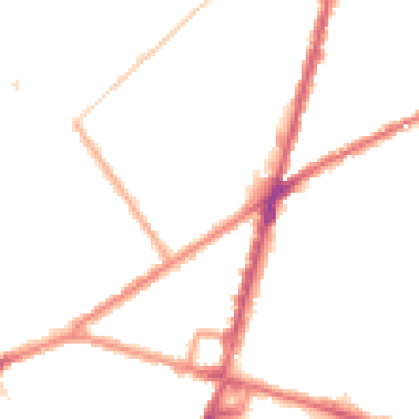 Night-time road noise heatmap for CR0 2QX