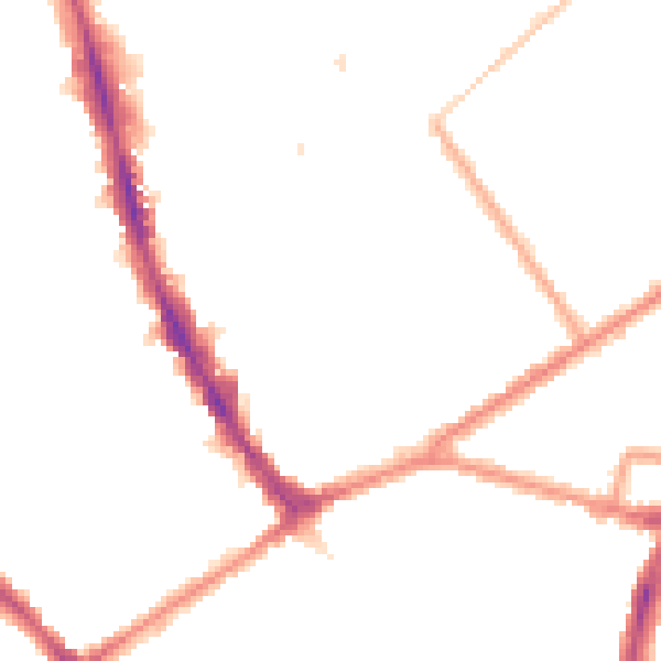 Night-time road noise heatmap for CR0 2RS