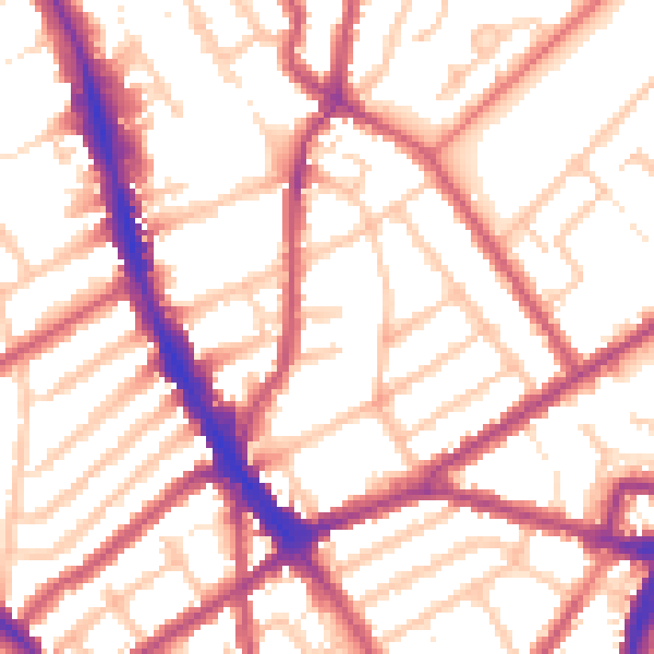 Daytime road noise heatmap for CR0 2RT