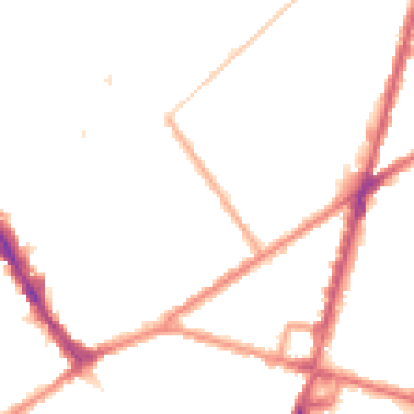 Night-time road noise heatmap for CR0 2TU