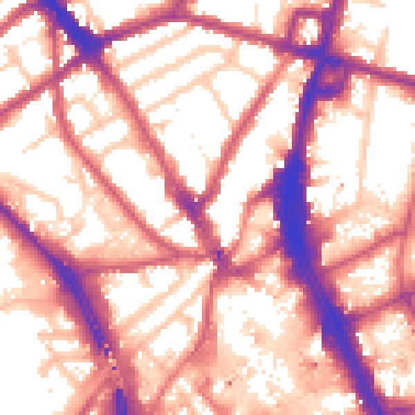 Daytime road noise heatmap for CR0 2TX