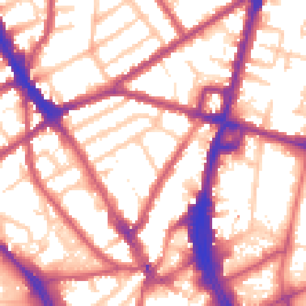 Daytime road noise heatmap for CR0 2UH