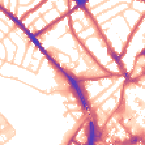 Daytime road noise heatmap for CR0 3RS