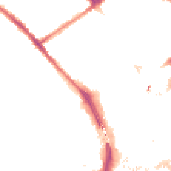 Night-time road noise heatmap for CR0 3RS