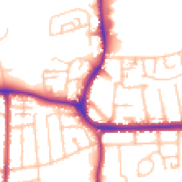 Daytime road noise heatmap for CR0 4AL