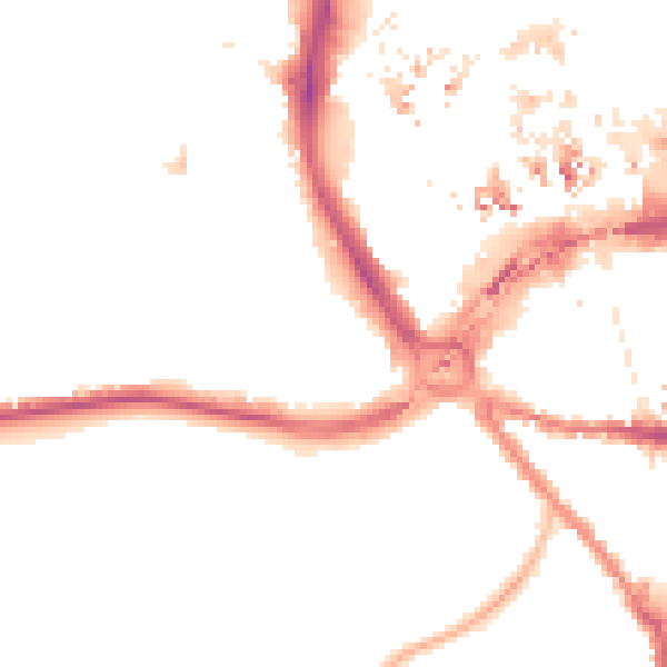 Night-time road noise heatmap for CR0 4BB