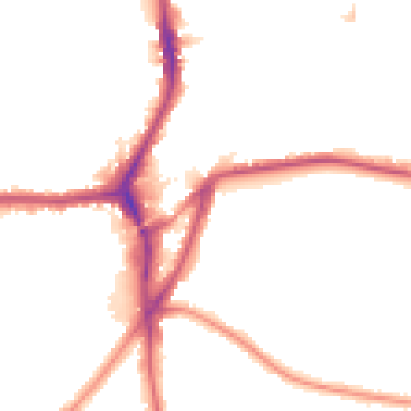 Night-time road noise heatmap for CR0 4NG