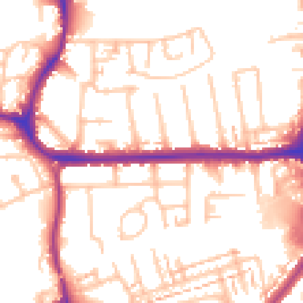 Daytime road noise heatmap for CR0 4PF