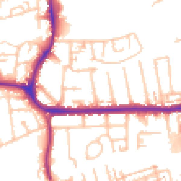 Daytime road noise heatmap for CR0 4PU