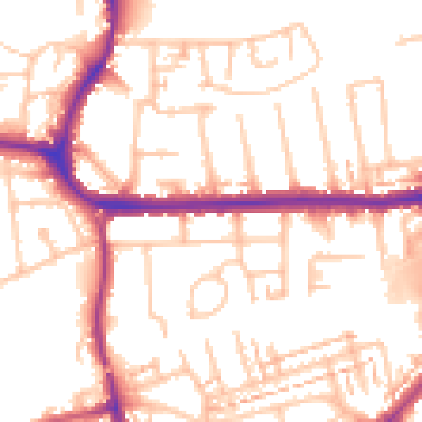 Daytime road noise heatmap for CR0 4QG