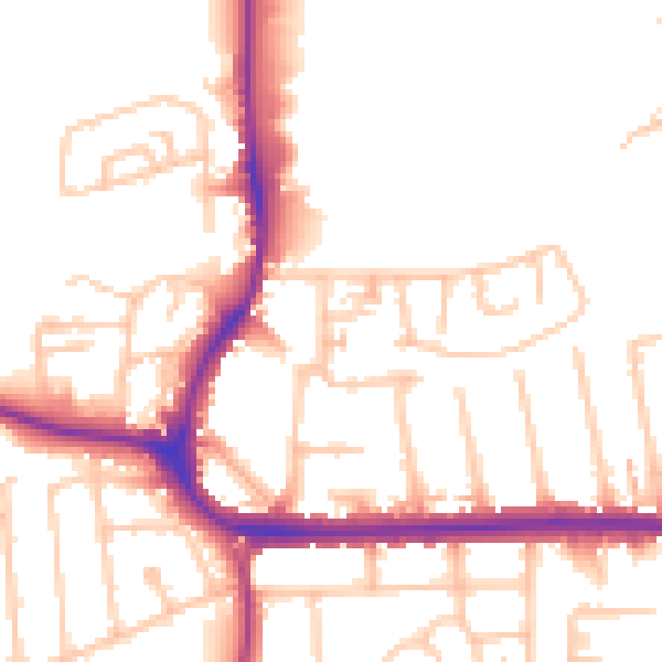 Daytime road noise heatmap for CR0 4SD