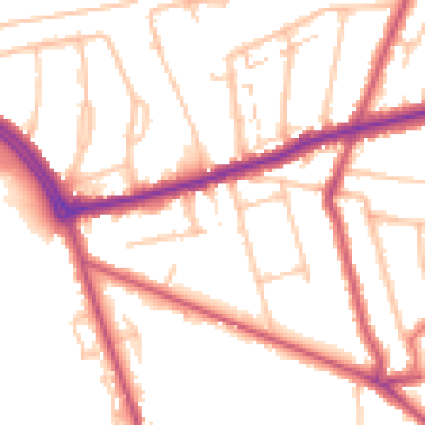 Daytime road noise heatmap for CR0 5ER