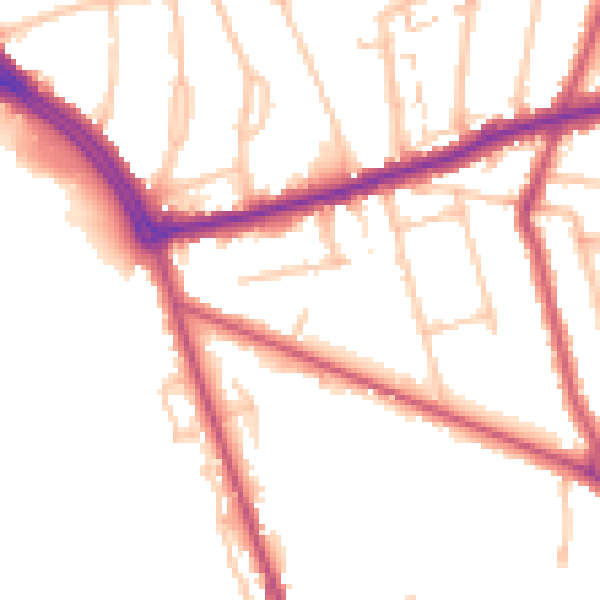 Daytime road noise heatmap for CR0 5EY
