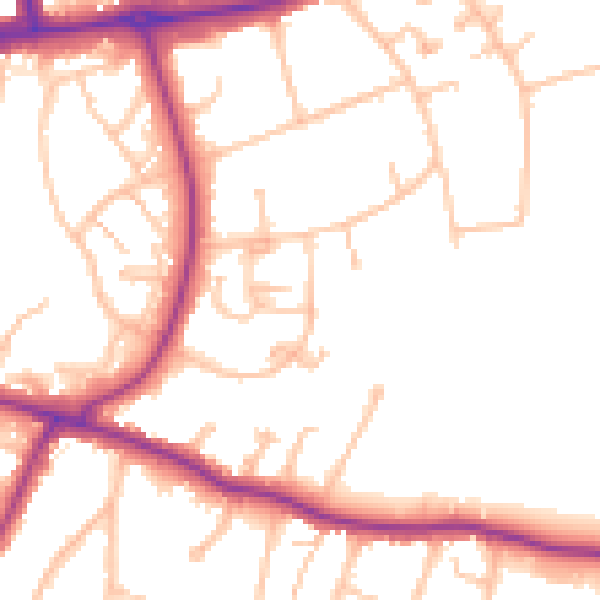 Daytime road noise heatmap for CR0 5JT