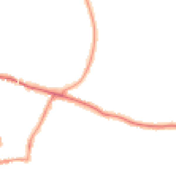 Night-time road noise heatmap for CR0 5JZ