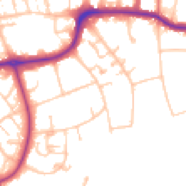 Daytime road noise heatmap for CR0 5LS