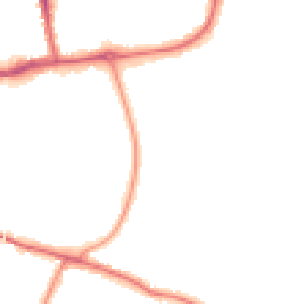 Night-time road noise heatmap for CR0 5LZ
