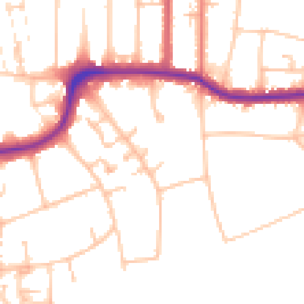 Daytime road noise heatmap for CR0 5QR