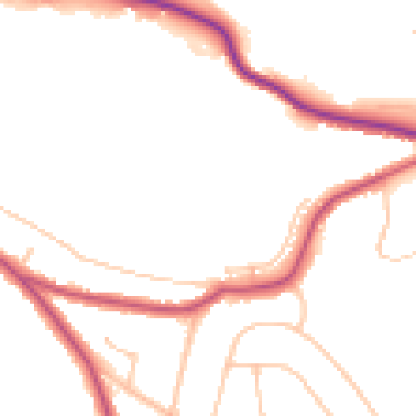 Daytime road noise heatmap for CR0 5RN