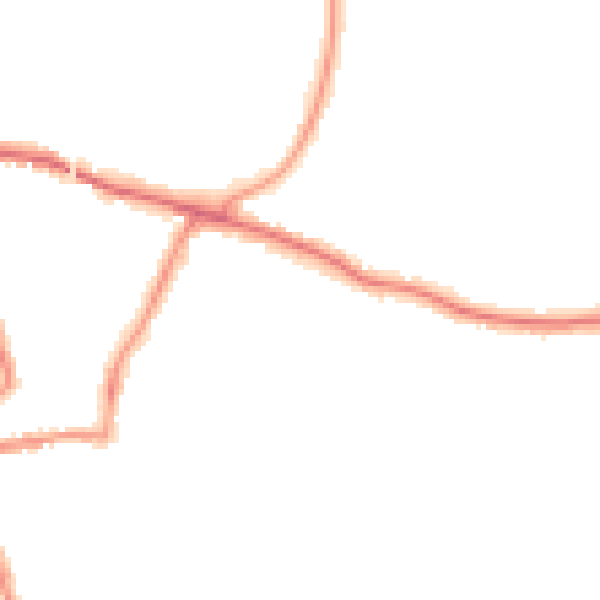 Night-time road noise heatmap for CR0 5SN