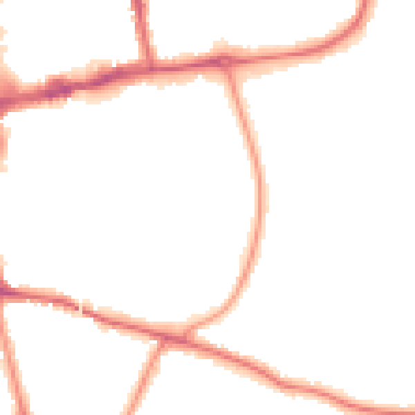 Night-time road noise heatmap for CR0 5UN