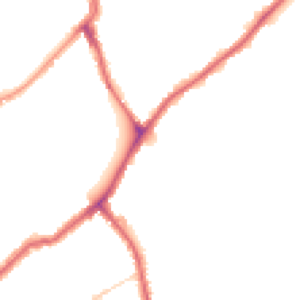Night-time road noise heatmap for CR0 7BD