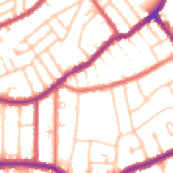 Daytime road noise heatmap for CR0 7EA