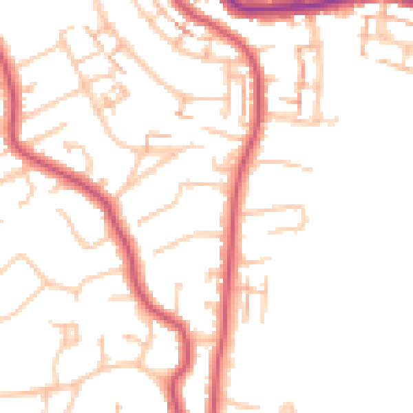 Daytime road noise heatmap for CR0 7LU