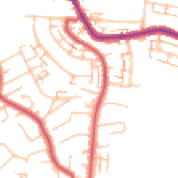 Daytime road noise heatmap for CR0 7QL