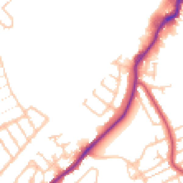 Daytime road noise heatmap for CR0 7TQ