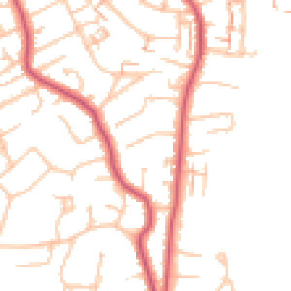 Daytime road noise heatmap for CR0 7XD