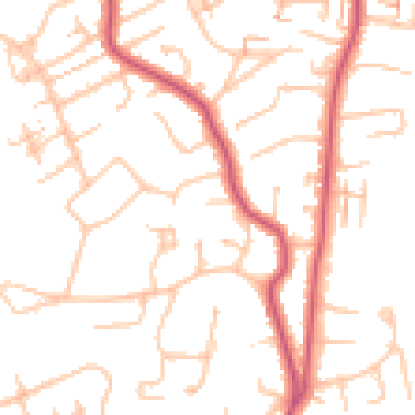 Daytime road noise heatmap for CR0 7XP