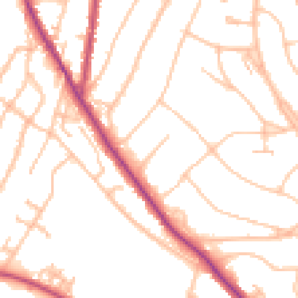 Daytime road noise heatmap for CR2 0AL