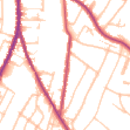 Daytime road noise heatmap for CR2 0BJ